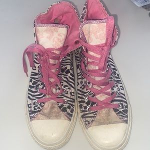 Custom designed size 8 converse sneakers